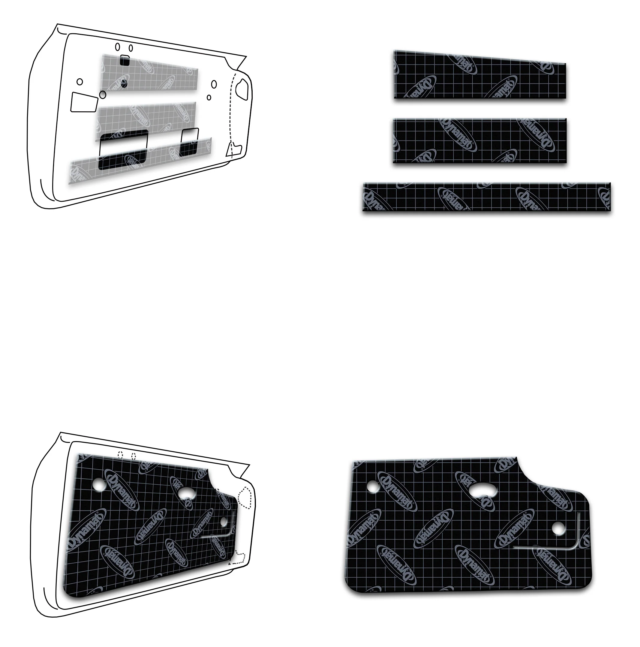 1956-62 Corvette Dynamat Sound Deadening Custom Cut Door Kit - XGM C1 D