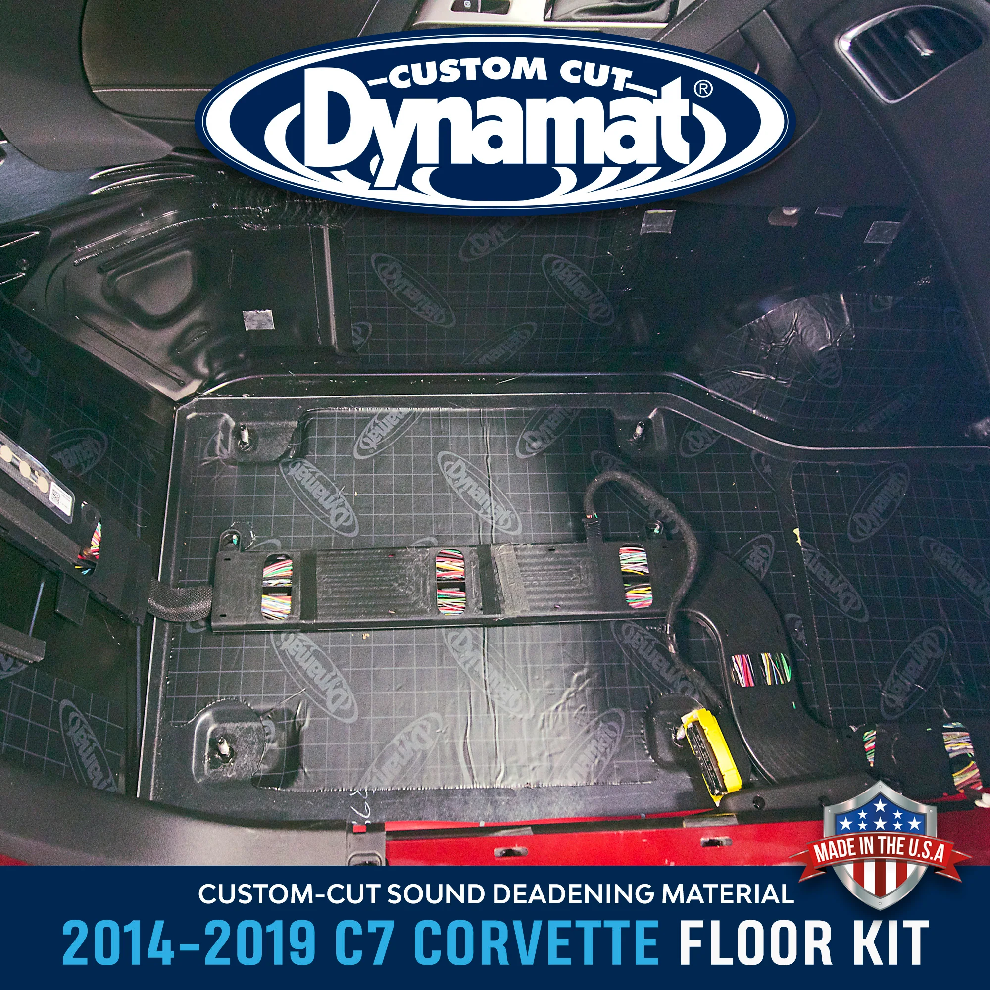 2014-2019 GM C7 Corvette Floor Custom Cut Sound Deadening Kit - Image 4