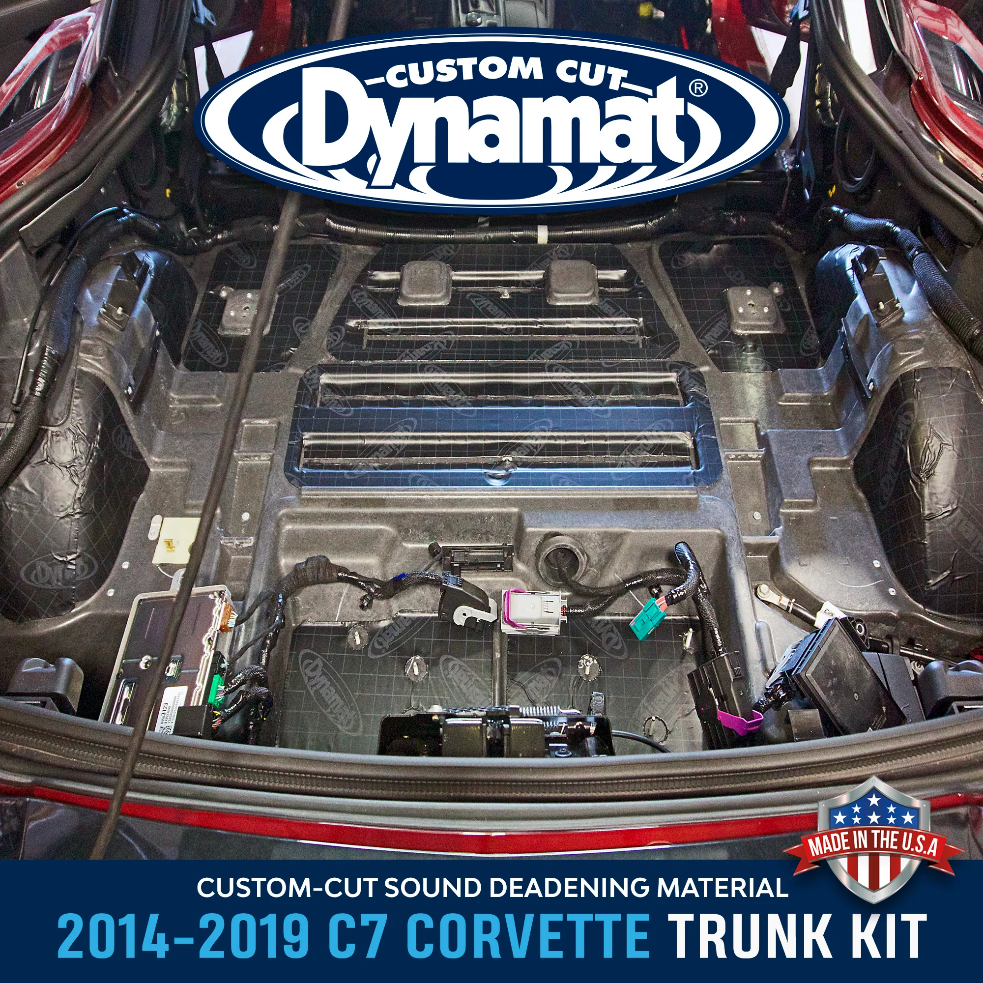 2014-2019 GM C7 Corvette Trunk Custom Cut Sound Deadening Kit - Image 2